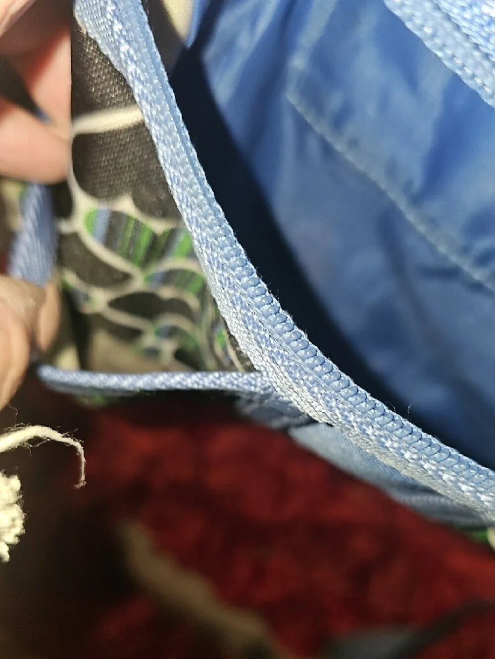 Blue With Teal Green Hearts -Print Backpack Many Pockets